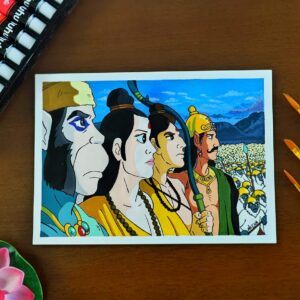 Ramayan: The Legend of Prince Rama Scene Acrylic Painting (A5, without Frame)