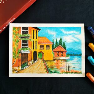 Countryside Charm – Handmade Landscape of Tuscan Dreamscape (A5 Size)