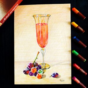 Fruity Mocktail with Juicy Cherries Art - Perfect for Modern Kitchens, Cafes, or Dining Corners (A4 Size)