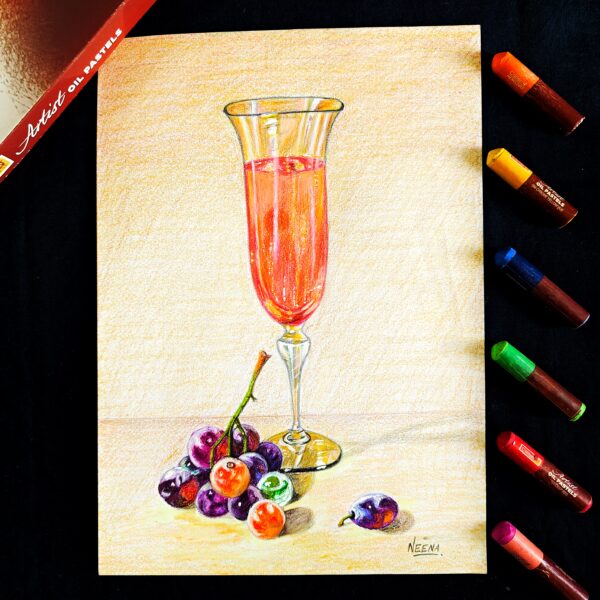 Fruity Mocktail with Juicy Cherries Art - Perfect for Modern Kitchens, Cafes, or Dining Corners (A4 Size)