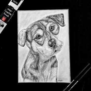 Realistic Sweet Pup Pencil Artwork