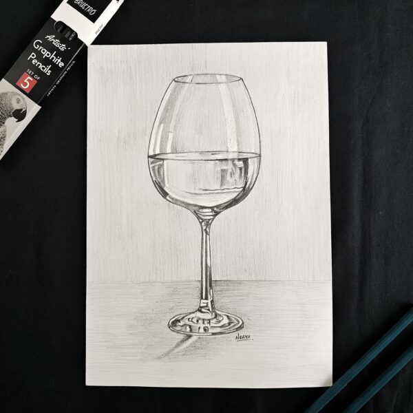 Cheers in Graphite - Elegant Wine Glass Artwork for Dining Walls (A4 Size)
