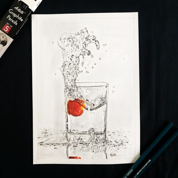SPLASH !! - Stunning Water Splash Sketch with Realistic Effect (A4 Size)