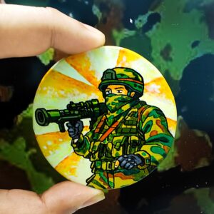 Fearless Defender: Army Warrior in Action Gear with Rocket Launcher