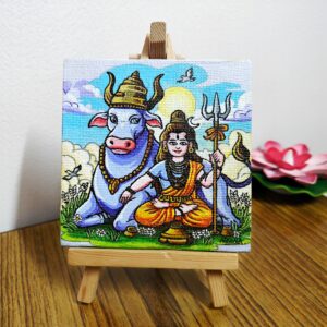 Divine Bond of Lord Shiva and Nandi Ji Acrylic Canvas Artwork