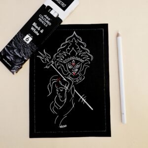The Goddess Within - Bold Sketch Depicting the Devi Within (A5 Size)