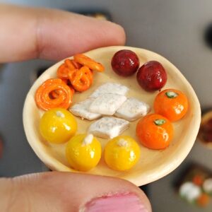 Handmade Indian Mithai Plate Fridge Magnet with All-Time Favourite Sweets - For our Sweet Tooth Audience