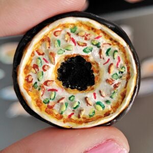 Handmade Ghewar Fridge Magnet – Traditional Indian Sweet Miniature with Realistic Detailing