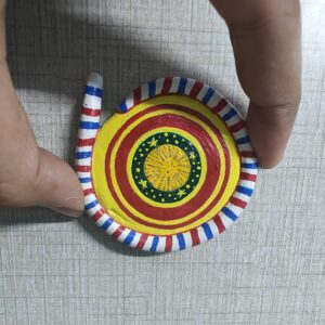 Handmade Chakri Firecracker Fridge Magnet – Festive Clay Décor for Diwali & Celebrations